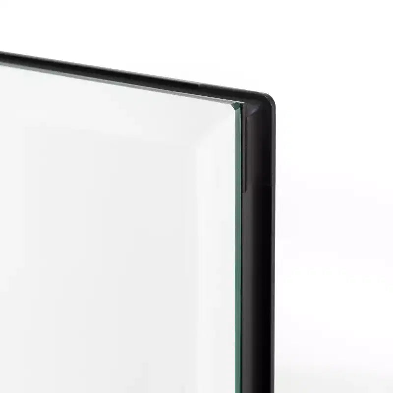 Pensile da bagno a specchio con cornice in metallo nero, 1 anta e 3 ripiani