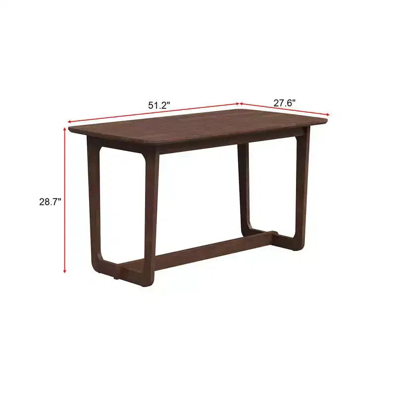 Scrivania in legno di gomma naturale, stile rustico, singola