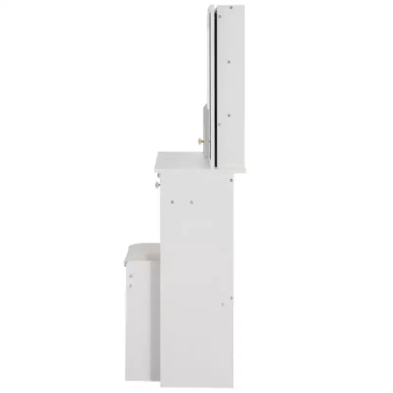 Set Tocador Luminoso Bianco con Sgabello, 1 Posto