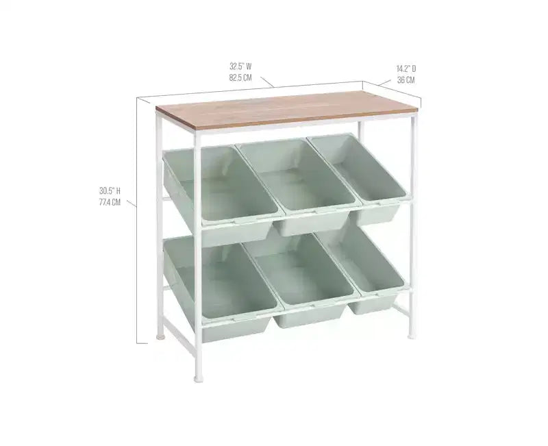 Carrello organizer in acciaio nero a 6 cassetti, utente singolo
