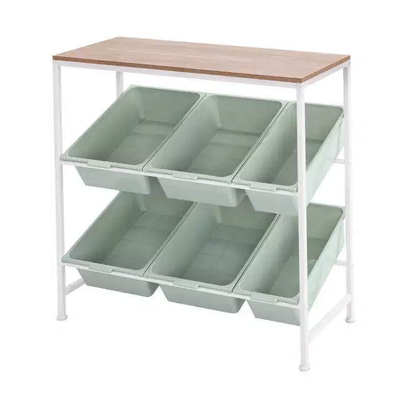 Carrello organizer in acciaio nero a 6 cassetti, utente singolo