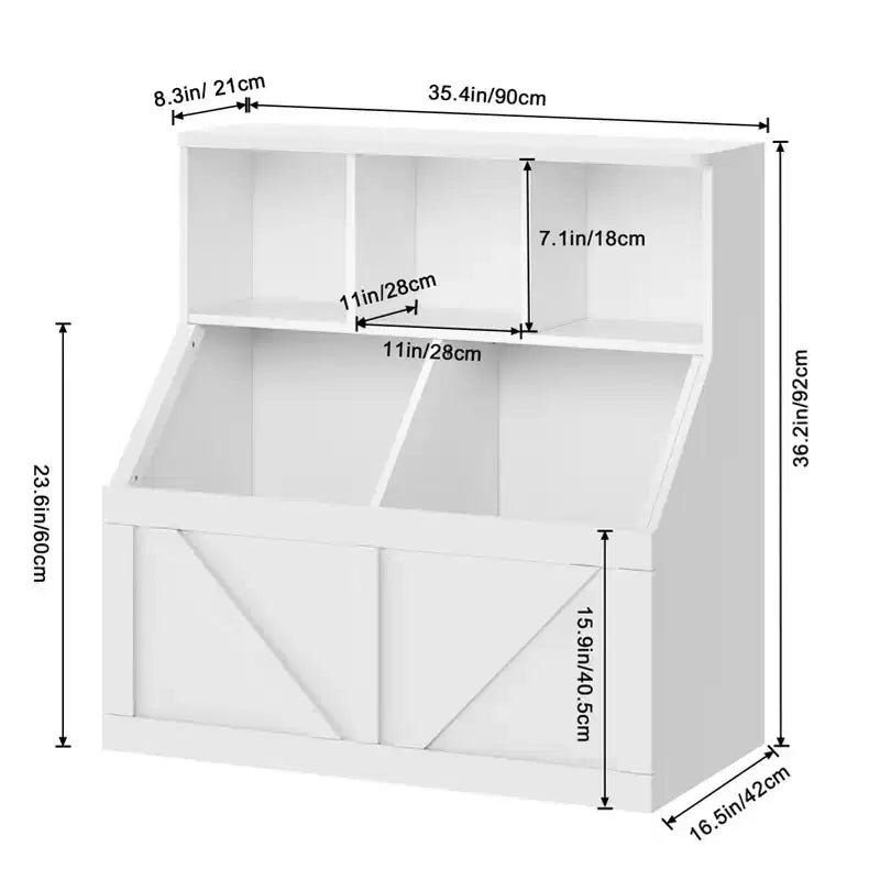 Scaffale per libri per bambini e mobiletto portagiochi grigio/bianco sporco/bianco, 1 persona
