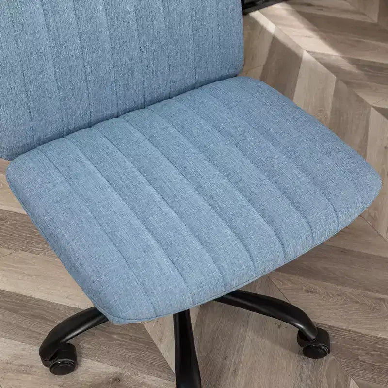 Sedia da scrivania girevole senza braccioli beige/blu/grigia, altezza regolabile, sedile singolo