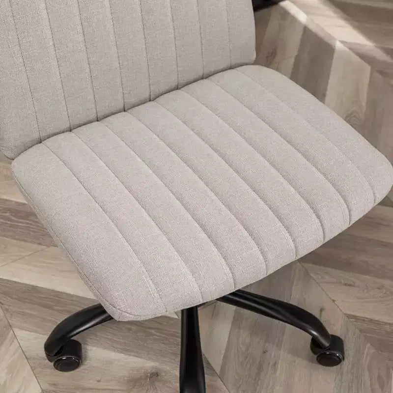 Sedia da scrivania girevole senza braccioli beige/blu/grigia, altezza regolabile, sedile singolo
