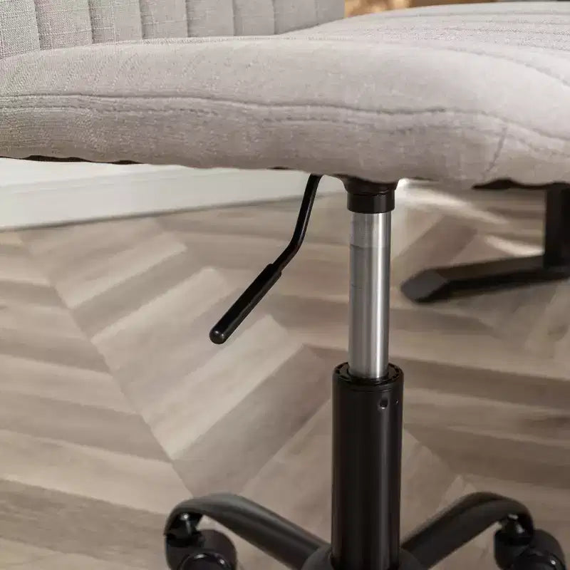 Sedia da scrivania girevole senza braccioli beige/blu/grigia, altezza regolabile, sedile singolo