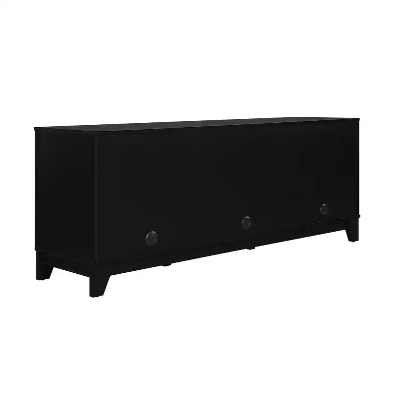 Mobile TV in Canna Naturale e MDF, 3 ante, adatto fino a 55", Montaggio per 1 persona