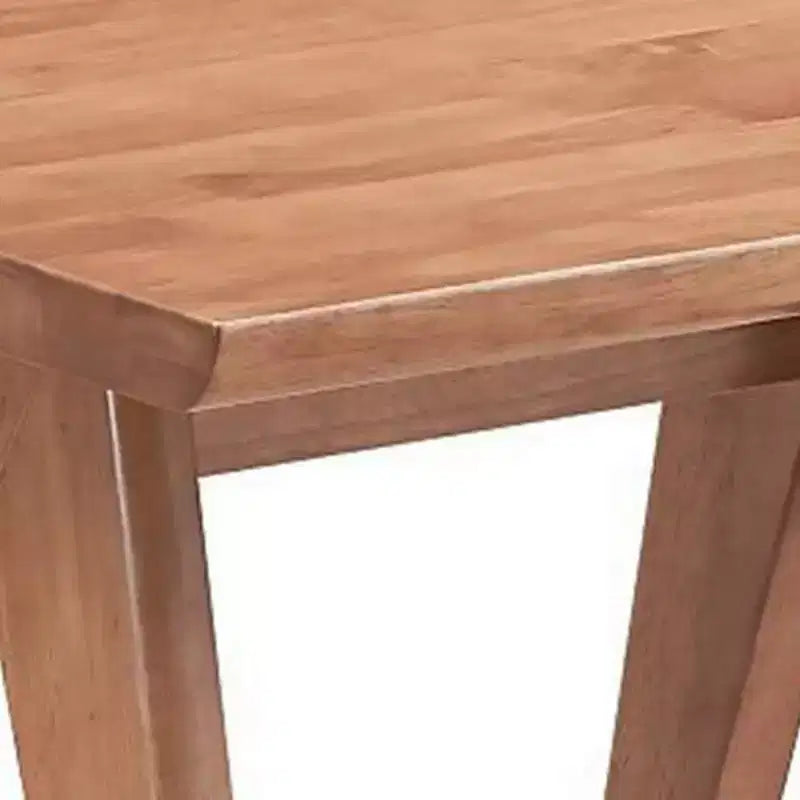 Tavolino quadrato in legno marrone con gambe a V, singolo
