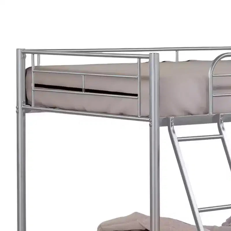 Letto a castello in metallo argentato, per 2 persone
