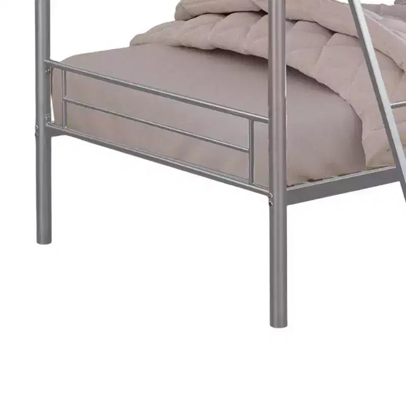 Letto a castello in metallo argentato, per 2 persone