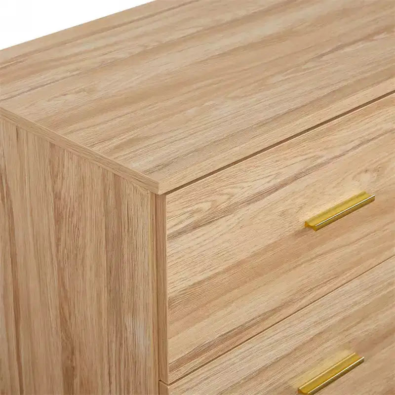 Cassettiera a 9 cassetti – Venatura del legno naturale, MDF, Utente singolo