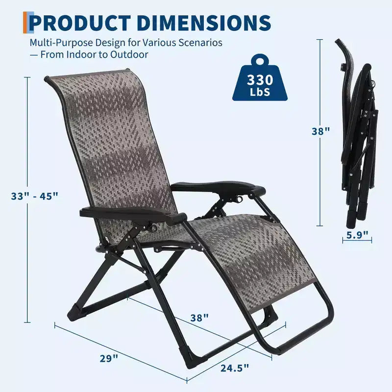Sdraio pieghevole in rattan marrone, senza braccioli, 1 persona