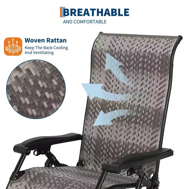Sdraio pieghevole in rattan marrone, senza braccioli, 1 persona