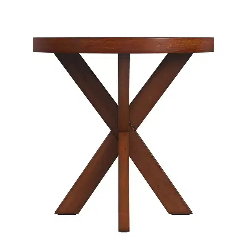 Tavolino rotondo in legno marrone, singolo