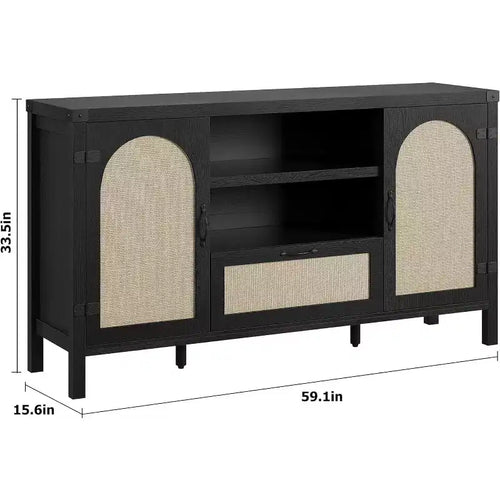 59 Buffet Cabinet with Storage,Farmhouse Kitchen Storage Cabinet with Adjustable Shelves