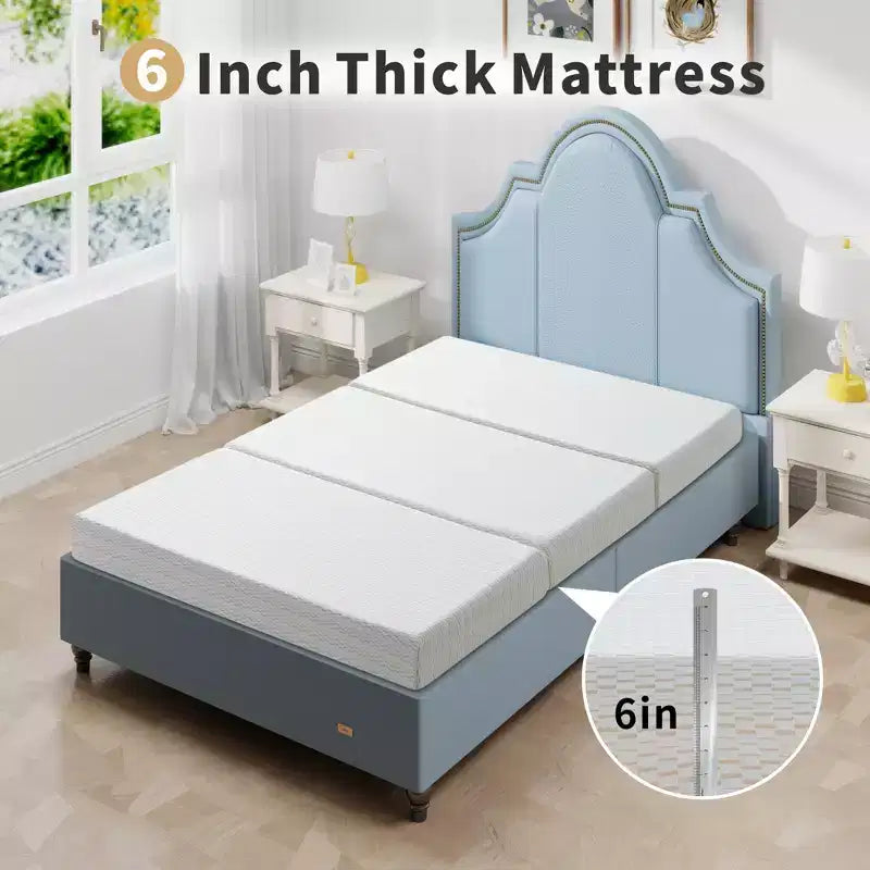 Materasso in memory foam pieghevole grigio, 1 persona, piazza/queen/king