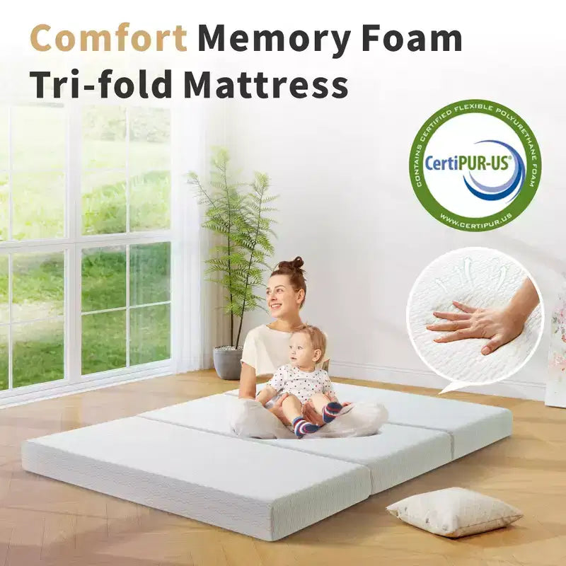 Materasso in memory foam pieghevole grigio, 1 persona, piazza/queen/king