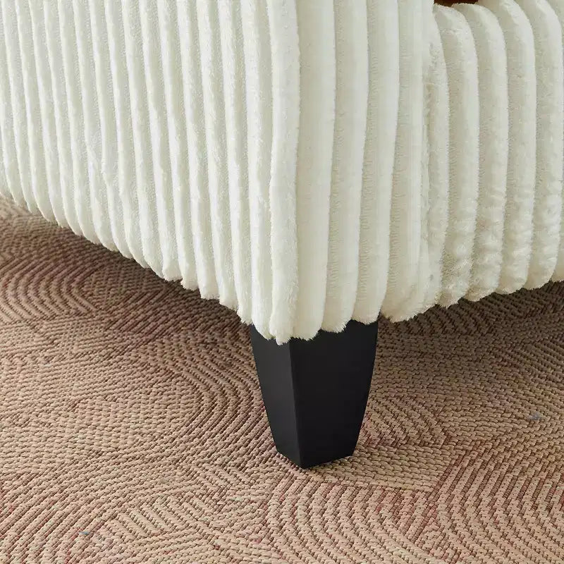 Poltrona monoposto in velluto a coste con cuscino e braccioli – Beige / Nero / Blu / Marrone / Grigio / Rosa