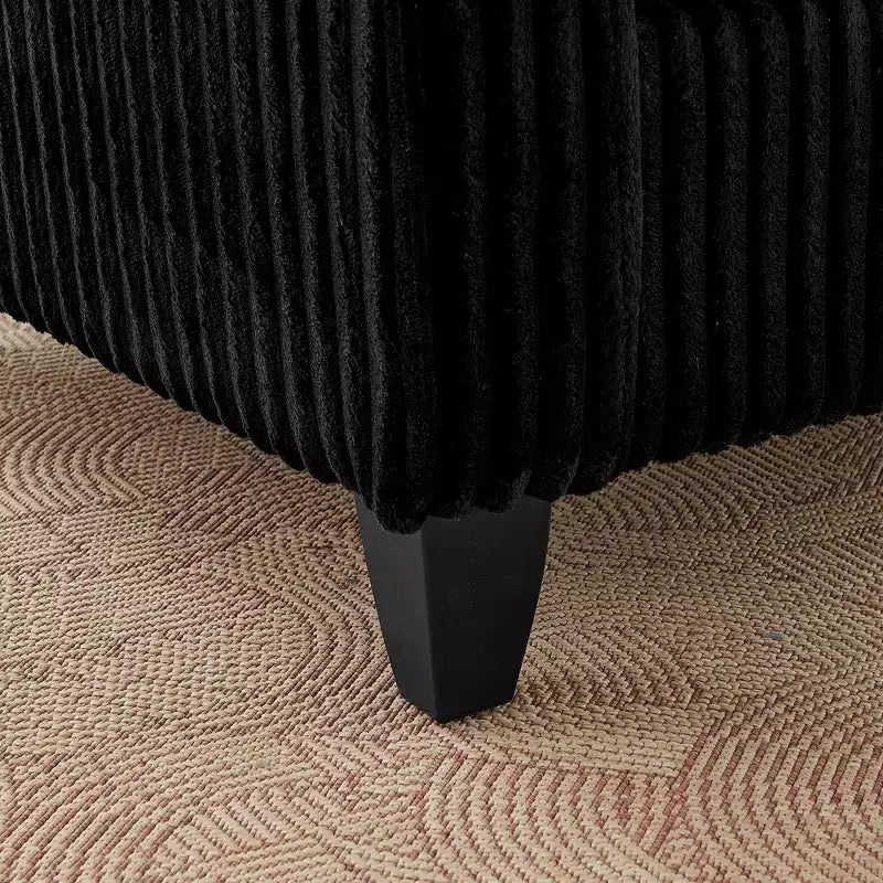 Poltrona monoposto in velluto a coste con cuscino e braccioli – Beige / Nero / Blu / Marrone / Grigio / Rosa