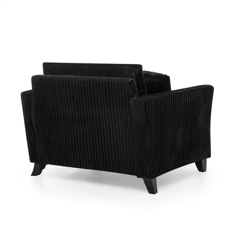 Poltrona monoposto in velluto a coste con cuscino e braccioli – Beige / Nero / Blu / Marrone / Grigio / Rosa