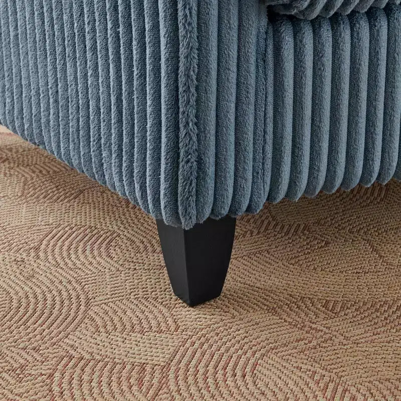 Poltrona monoposto in velluto a coste con cuscino e braccioli – Beige / Nero / Blu / Marrone / Grigio / Rosa