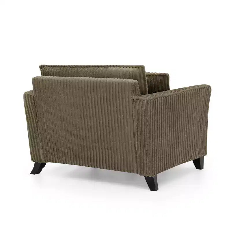 Poltrona monoposto in velluto a coste con cuscino e braccioli – Beige / Nero / Blu / Marrone / Grigio / Rosa