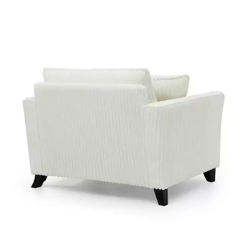 Poltrona monoposto in velluto a coste con cuscino e braccioli – Beige / Nero / Blu / Marrone / Grigio / Rosa