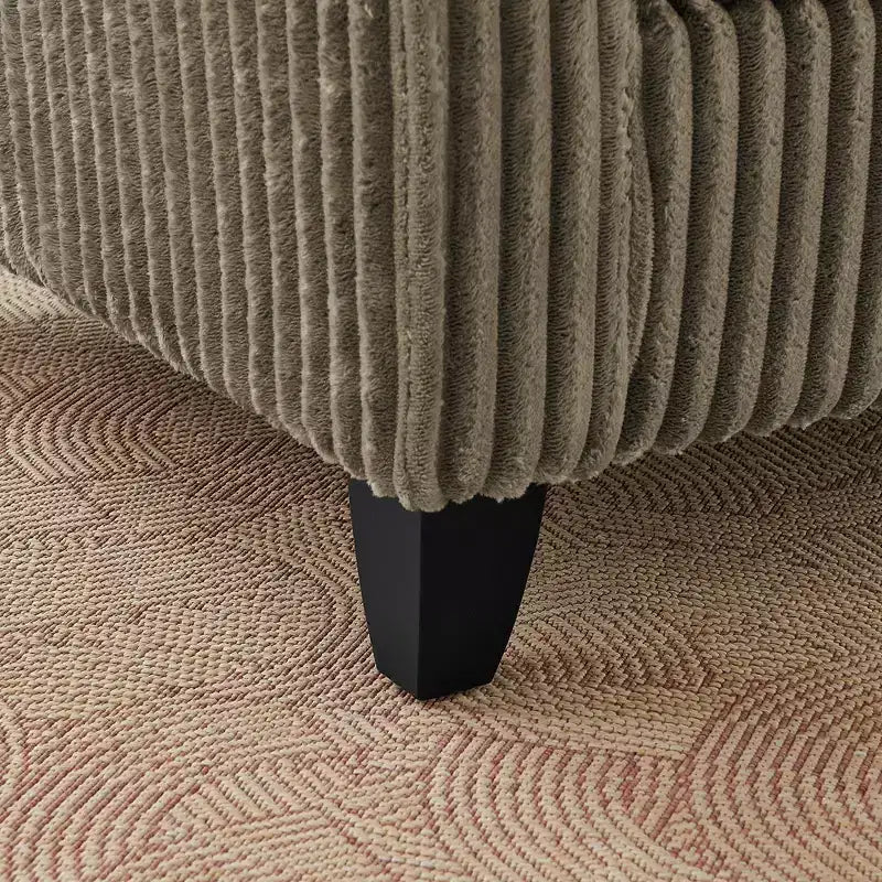 Poltrona monoposto in velluto a coste con cuscino e braccioli – Beige / Nero / Blu / Marrone / Grigio / Rosa