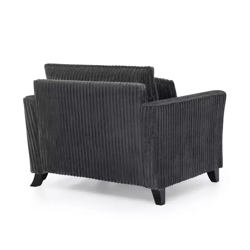 Poltrona monoposto in velluto a coste con cuscino e braccioli – Beige / Nero / Blu / Marrone / Grigio / Rosa
