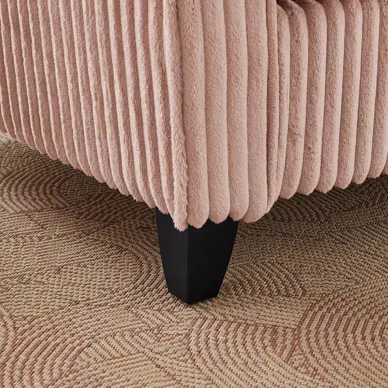 Poltrona monoposto in velluto a coste con cuscino e braccioli – Beige / Nero / Blu / Marrone / Grigio / Rosa