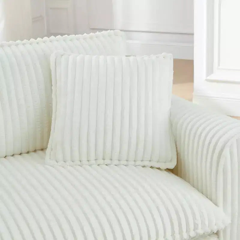 Poltrona monoposto in velluto a coste con cuscino e braccioli – Beige / Nero / Blu / Marrone / Grigio / Rosa
