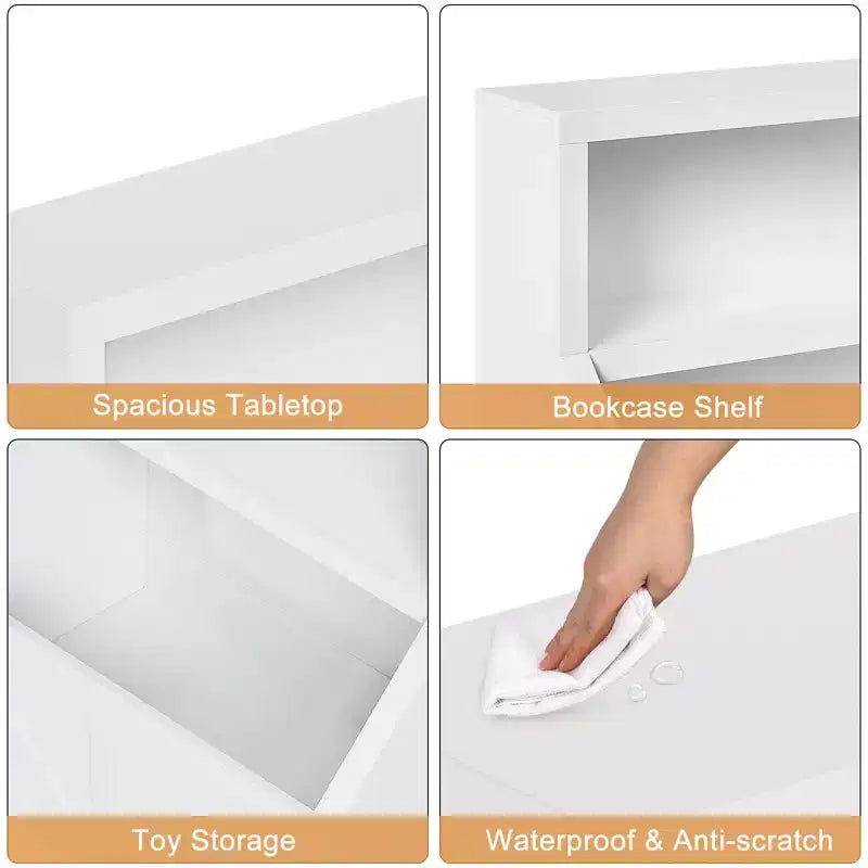 Libreria per bambini e armadietto porta-giocattoli bianco antico/bianco, 1 persona