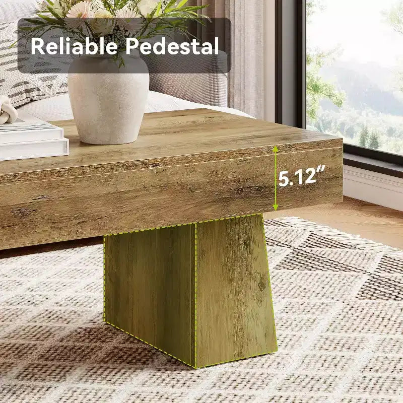 Tavolino da caffè rettangolare da 119 cm – Nero / Marrone rustico / Marrone noce, Legno, Posti a sedere 1