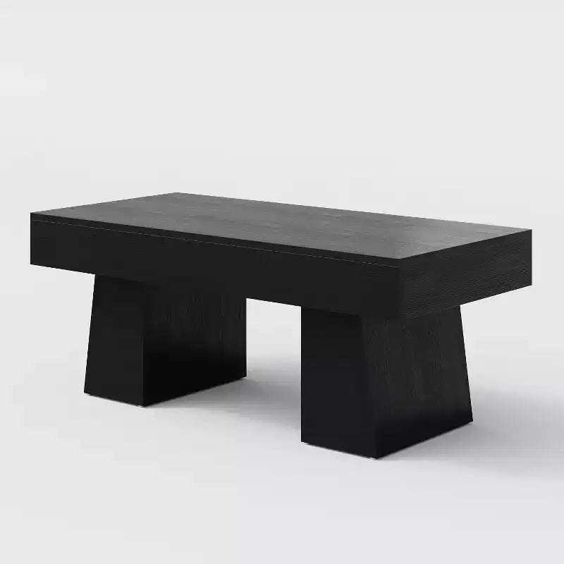 Tavolino da caffè rettangolare da 119 cm – Nero / Marrone rustico / Marrone noce, Legno, Posti a sedere 1