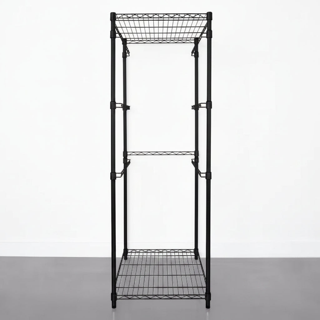 Scaffale portacesti in acciaio nero/argento – Singolo, 102 litri