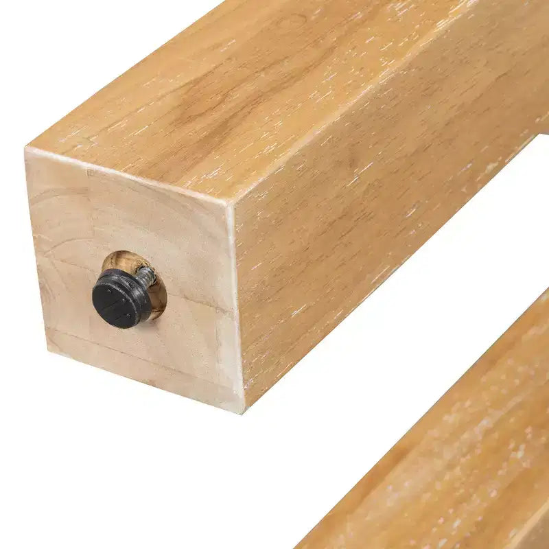 Tavolo Consolle Nero/Espresso/Legno Naturale con Cassetto e Presa di Corrente