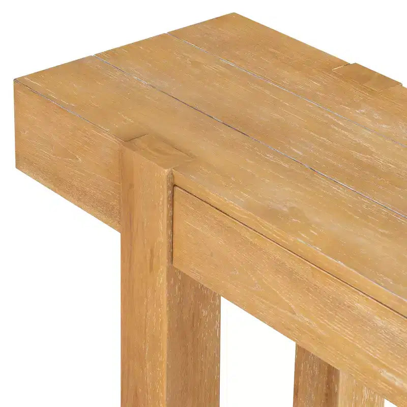 Tavolo Consolle Nero/Espresso/Legno Naturale con Cassetto e Presa di Corrente