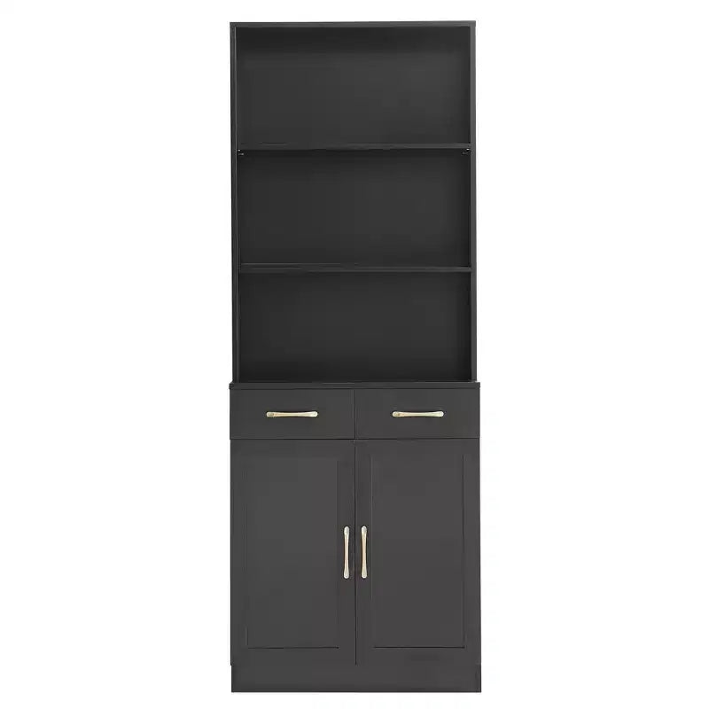 Mobile contenitore alto per bagno con cassetti e ripiani a giorno – Nero / Caffè / Grigio / Rovere / Bianco