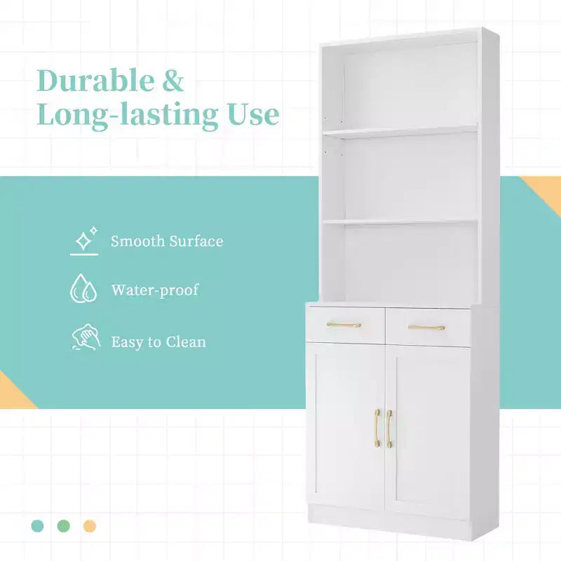 Mobile contenitore alto per bagno con cassetti e ripiani a giorno – Nero / Caffè / Grigio / Rovere / Bianco
