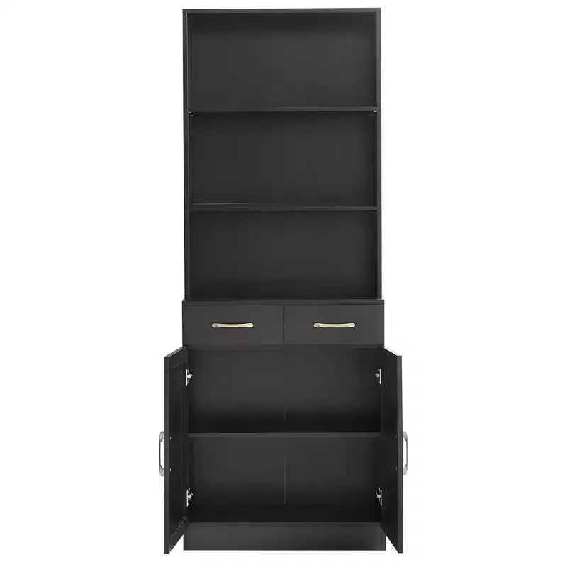 Mobile contenitore alto per bagno con cassetti e ripiani a giorno – Nero / Caffè / Grigio / Rovere / Bianco