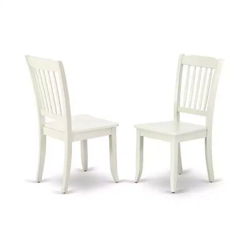 Set sala da pranzo bianco in 3 pezzi in legno, 2 posti