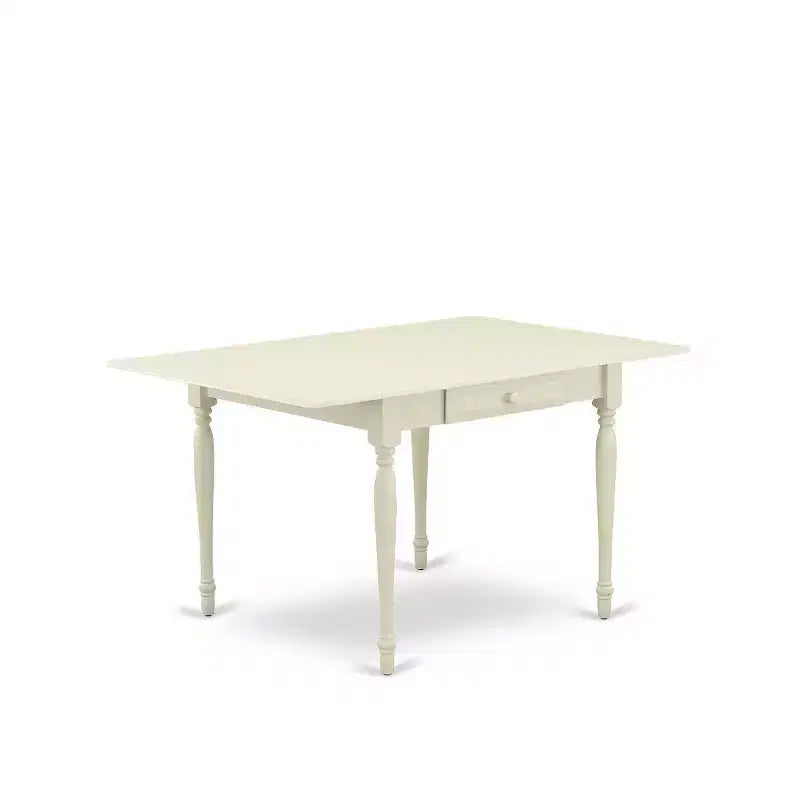 5-Piece Linen White Finish Solid Wood Top - Rectangular Upholstered Dining Room Set (Seats- 4)
