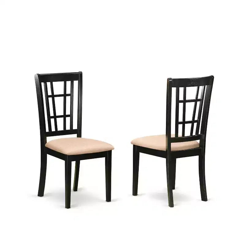 Set da pranzo rotondo nero e ciliegio, 5 pezzi, 4 posti