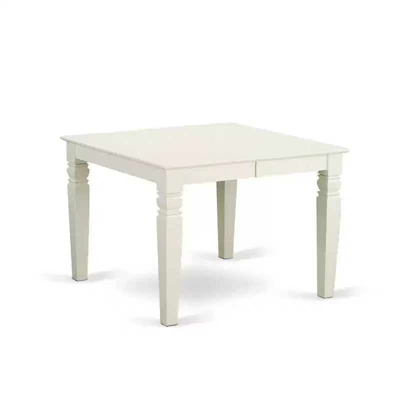 Set da pranzo quadrato 5 pezzi, bianco e grigio, 4 posti