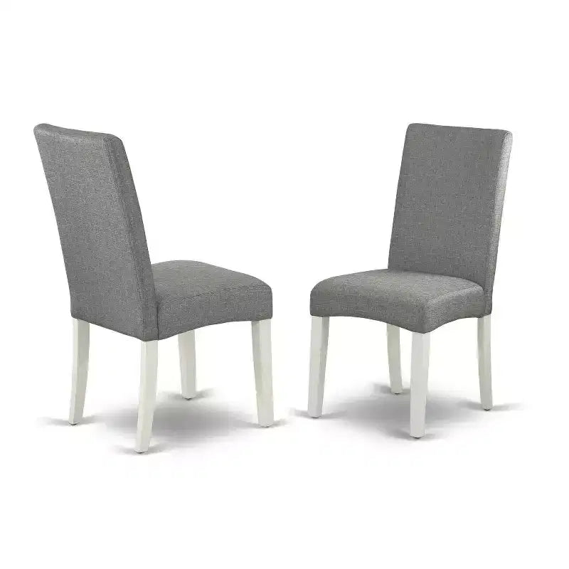 Set da pranzo quadrato 5 pezzi, bianco e grigio, 4 posti