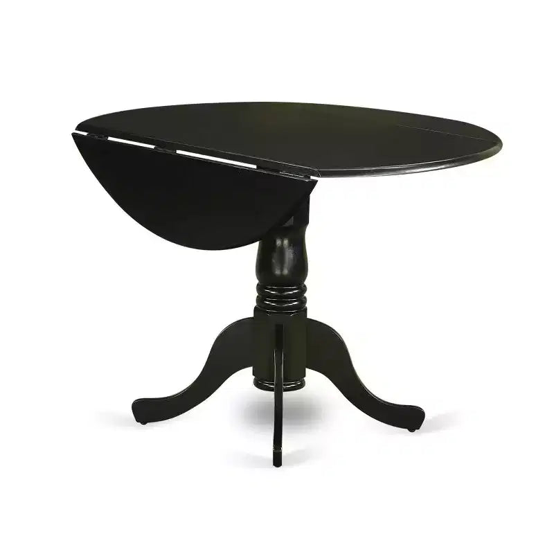 Set da pranzo ovale nero in legno e similpelle, 3 pezzi – 2 posti