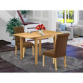 Set da pranzo da 3 pezzi marrone naturale per 2 persone