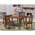 Set da pranzo rettangolare in legno marrone, 5 pezzi, 4 posti