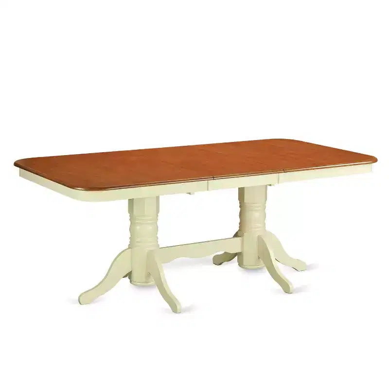 Set da pranzo in legno marrone e similpelle, rettangolare, 8 posti, 7 pezzi