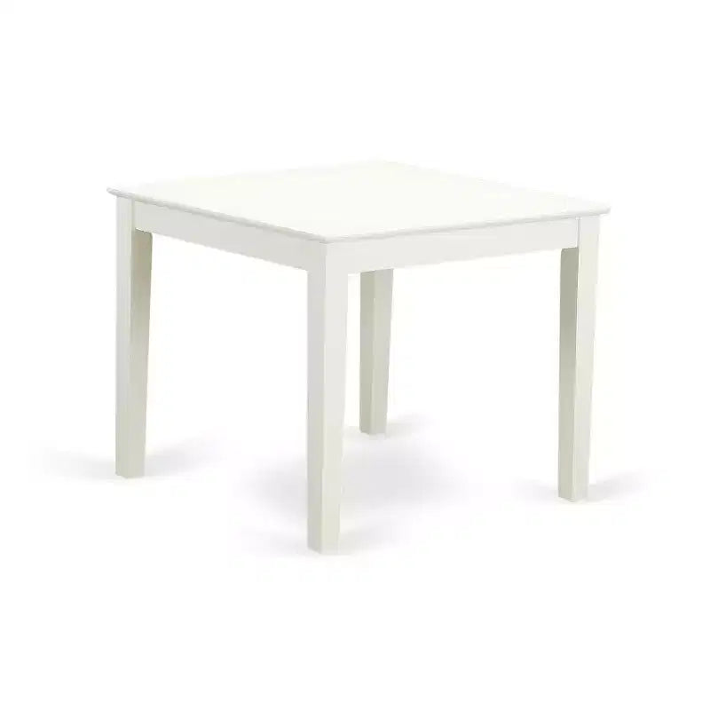 Set da pranzo quadrato bianco lino, struttura in legno, 2 posti, 3 pezzi