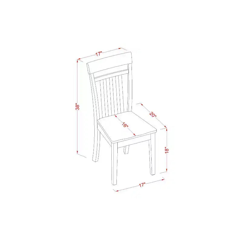 Set da pranzo rettangolare in mogano 5 pezzi, 4 posti